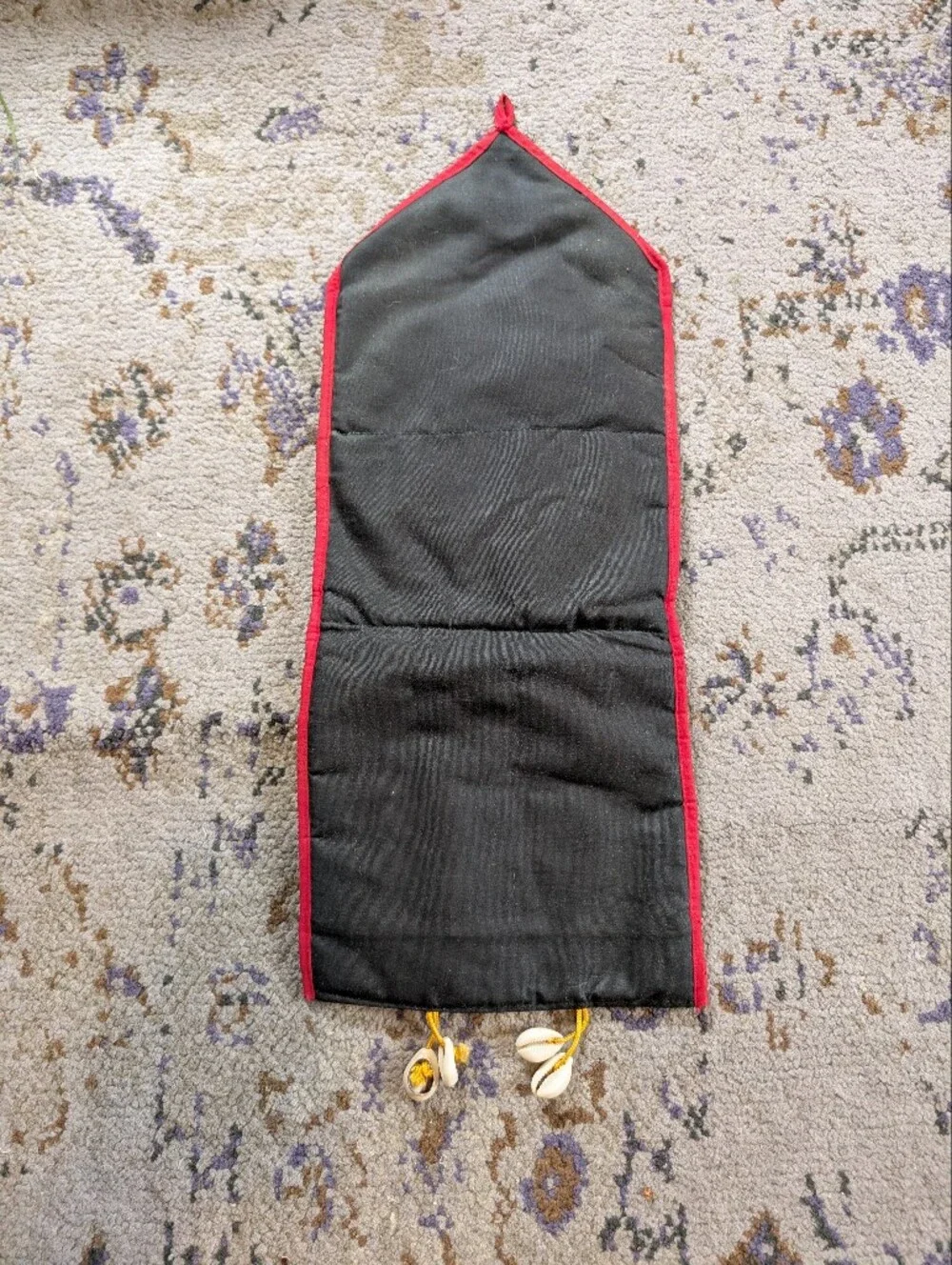 Hanging Wall Organizer Indian Design Shell Embroidered Mirror Blue Red Yellow